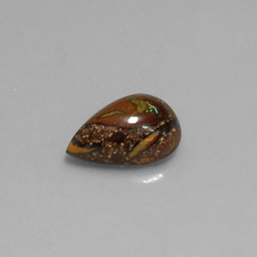 Opale boulder naturale multicolore da 1,88 ct, taglio a pera, opaco