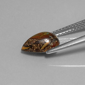 Opale boulder naturale multicolore da 1,88 ct, taglio a pera, opaco