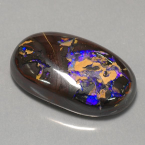 Opale boulder naturale multicolore da 14,18 ct, taglio ovale, opaco