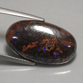 Opale boulder naturale multicolore da 12,97 ct, taglio ovale, opaco