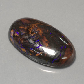 Opale boulder naturale multicolore da 12,97 ct, taglio ovale, opaco