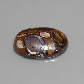 Opale boulder naturale multicolore da 9,28 ct, taglio ovale, opaco