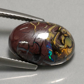 Opale masso Multicolore naturale da 6.95 ct, Taglio ovale, Opaco