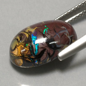 Opale masso Multicolore naturale da 6.95 ct, Taglio ovale, Opaco