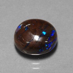 Opale boulder naturale multicolore da 5,30 ct, taglio ovale, opaco