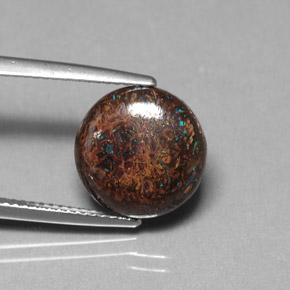 Opale boulder naturale multicolore da 4,97 ct, taglio rotondo, opaco