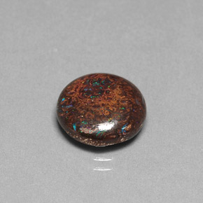 Opale boulder naturale multicolore da 4,97 ct, taglio rotondo, opaco