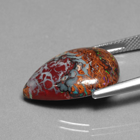 Opale masso Multicolore naturale da 11.09 ct, Forma a pera, Opaco