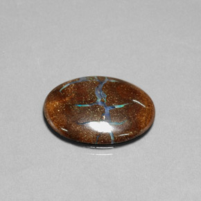 Opale boulder naturale multicolore da 11,05 ct, taglio ovale, opaco