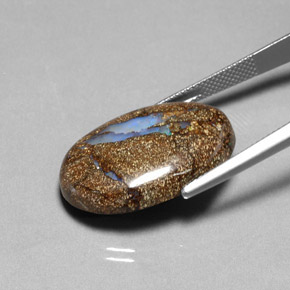 Opale boulder naturale multicolore da 20,02 ct, taglio ovale, opaco