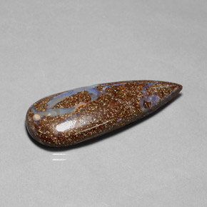 Opale boulder naturale multicolore da 26,52 ct, taglio a pera, opaco