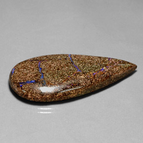 Opale boulder naturale multicolore da 52,57 ct, taglio a pera, opaco