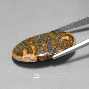 Opale boulder naturale multicolore da 30,86 ct, taglio ovale, opaco