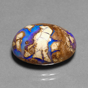 Opale boulder naturale multicolore da 11,68 ct, taglio ovale, opaco