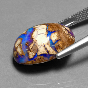 Opale boulder naturale multicolore da 11,68 ct, taglio ovale, opaco