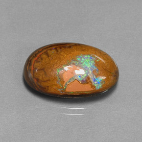 Opale boulder naturale multicolore da 11,39 ct, taglio ovale, opaco