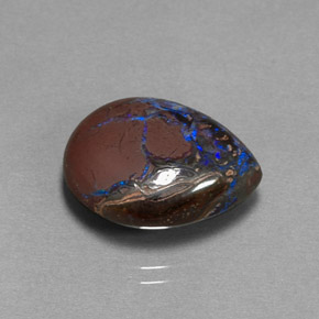 Opale boulder naturale multicolore da 10,37 ct, taglio a pera, opaco