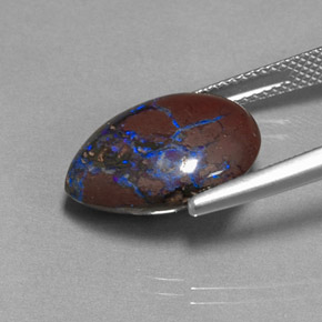 Opale boulder naturale multicolore da 10,37 ct, taglio a pera, opaco