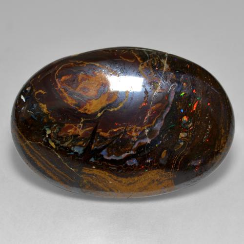Opale boulder naturale multicolore da 33,36 ct, taglio ovale, opaco