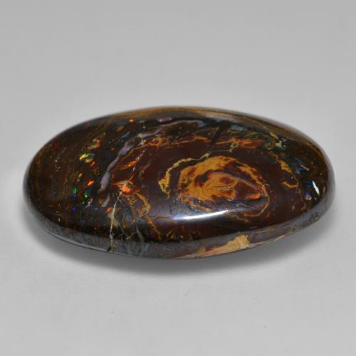 Opale boulder naturale multicolore da 33,36 ct, taglio ovale, opaco