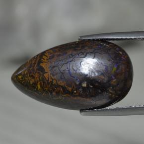 Opale boulder naturale multicolore da 17,27 ct, taglio a pera, opaco