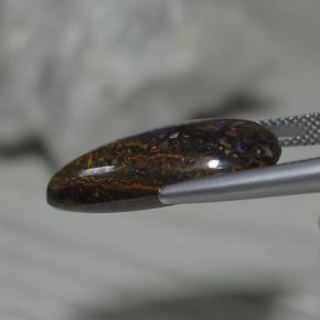 Opale boulder naturale multicolore da 17,27 ct, taglio a pera, opaco