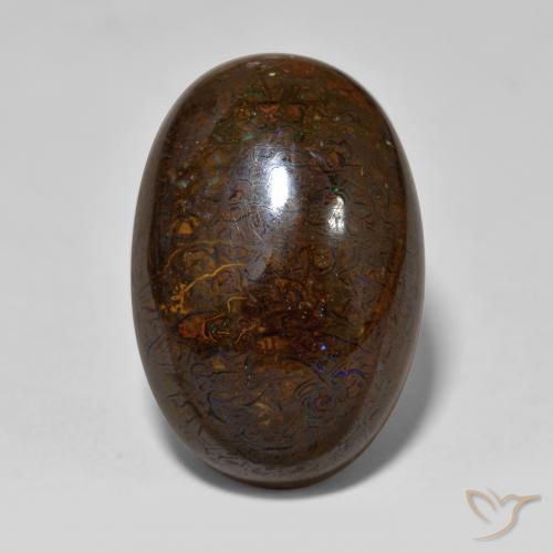 23.34ct Naturale Multicolore Opale masso, Ovale, Opaco