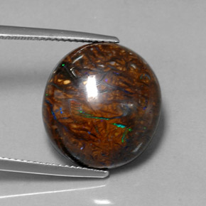 Opale boulder naturale multicolore da 19,70 ct, taglio ovale, opaco