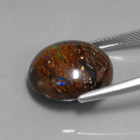 Opale boulder naturale multicolore da 19,70 ct, taglio ovale, opaco
