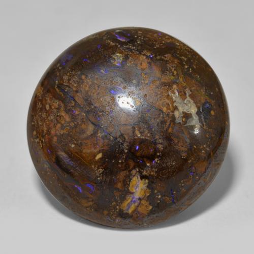 Opale boulder naturale multicolore da 23,48 ct, taglio rotondo, opaco