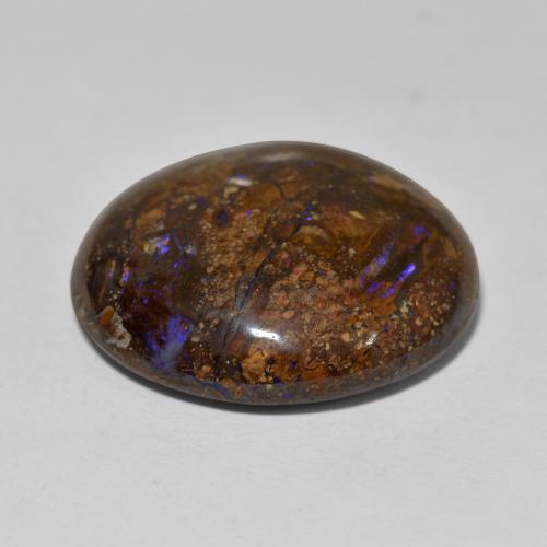 Opale boulder naturale multicolore da 23,48 ct, taglio rotondo, opaco