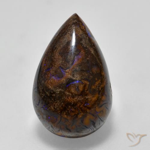 7.81ct Naturale Multicolore Opale masso, Forma a pera, Opaco
