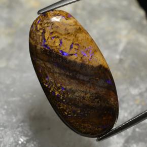 Opale boulder naturale multicolore da 17,33 ct, taglio ovale, opaco