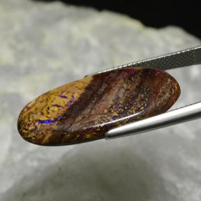 Opale boulder naturale multicolore da 17,33 ct, taglio ovale, opaco