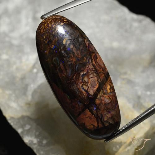32.39ct Naturale Multicolore Opale masso, Ovale, Opaco