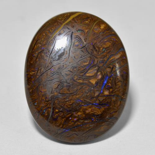 Opale boulder naturale multicolore da 22,16 ct, taglio ovale, opaco