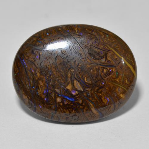 Opale boulder naturale multicolore da 22,16 ct, taglio ovale, opaco