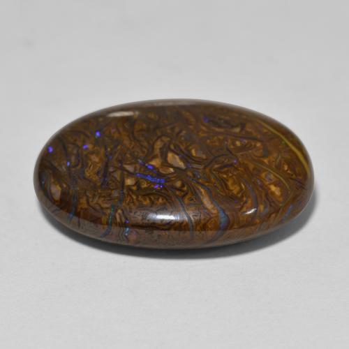 Opale boulder naturale multicolore da 22,16 ct, taglio ovale, opaco