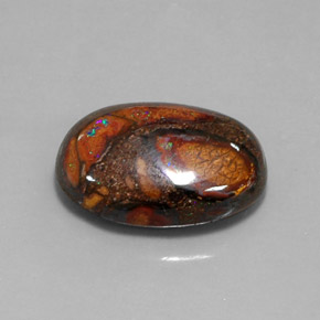 Opale boulder naturale multicolore da 18,34 ct, taglio ovale, opaco