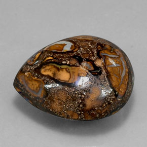 Opale boulder naturale multicolore da 18,14 ct, taglio a pera, opaco
