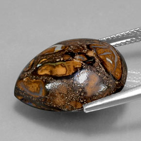 Opale boulder naturale multicolore da 18,14 ct, taglio a pera, opaco