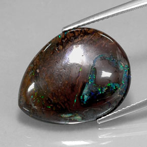 Opale boulder naturale multicolore da 16,29 ct, taglio a pera, opaco