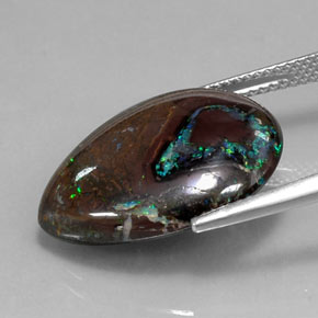 Opale boulder naturale multicolore da 16,29 ct, taglio a pera, opaco