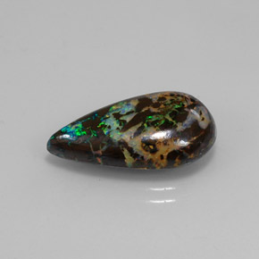 Opale boulder naturale multicolore da 7,90 ct, taglio a pera, opaco