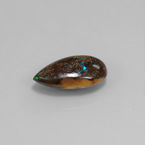 Opale boulder naturale multicolore da 4,03 ct, taglio a pera, opaco