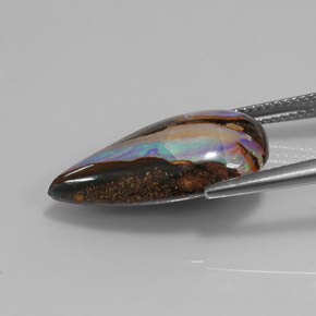Opale boulder naturale multicolore da 10,99 ct, taglio a pera, opaco