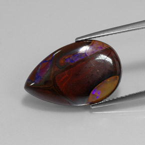 Opale boulder naturale multicolore da 11,70 ct, taglio a pera, opaco