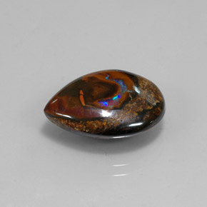 Opale boulder naturale multicolore da 10,14 ct, taglio a pera, opaco