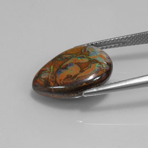Opale boulder naturale multicolore da 8,30 ct, taglio a pera, opaco
