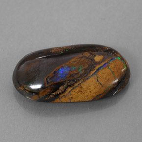 Opale boulder naturale multicolore da 5,89 ct, taglio ovale, opaco